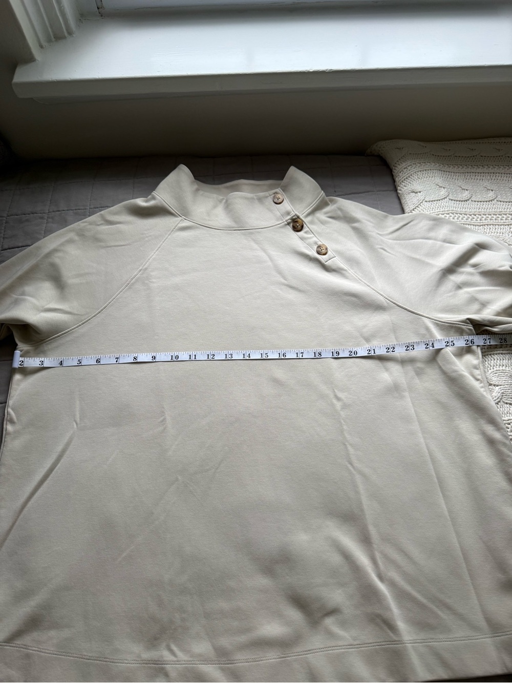 J. Jill Cream Button-Shoulder Mock Neck Pullover 2X - Picture 5 of 12